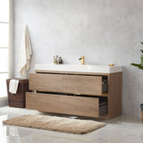 60 Inches 59.8'' Free Standing Single Bathroom Vanity With Composite Top 
